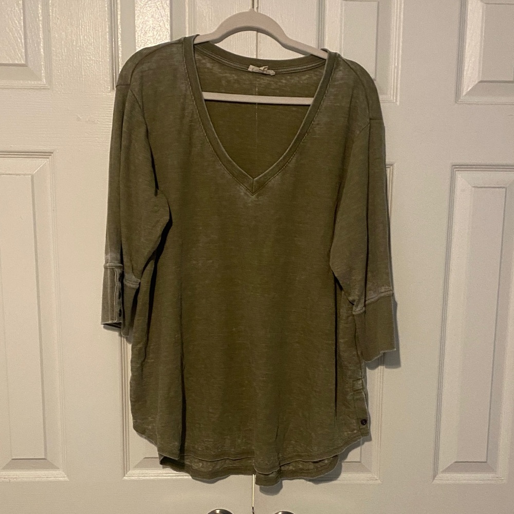Jane and Delancey Khaki V-Neck Tunic